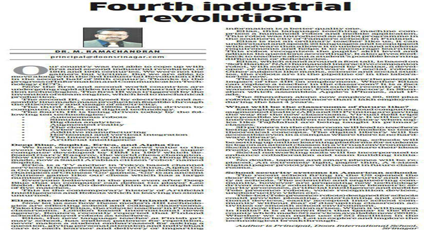 Article on Fourth Industrial Revolution