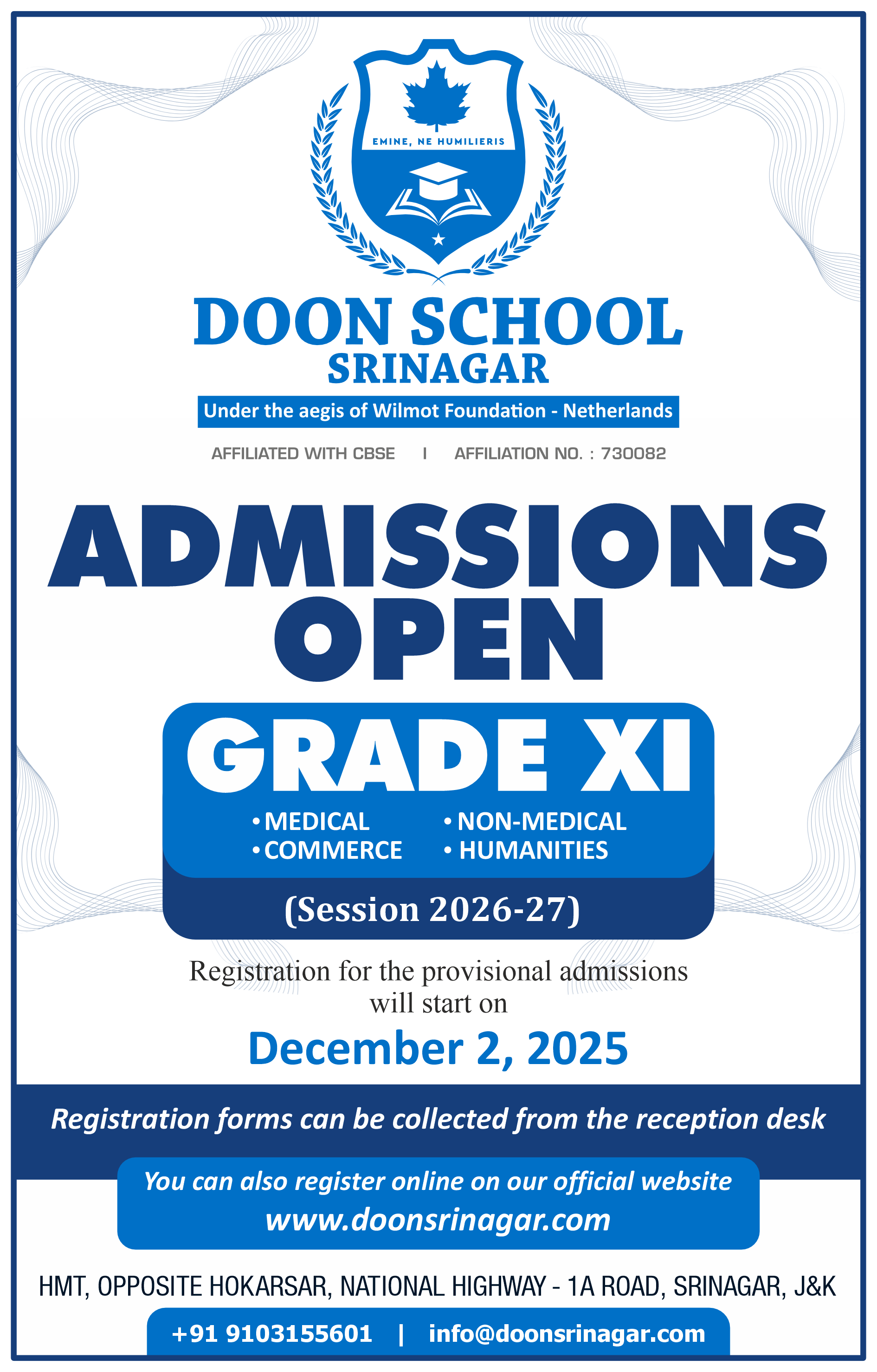 Admissions 2026 - Grade 11